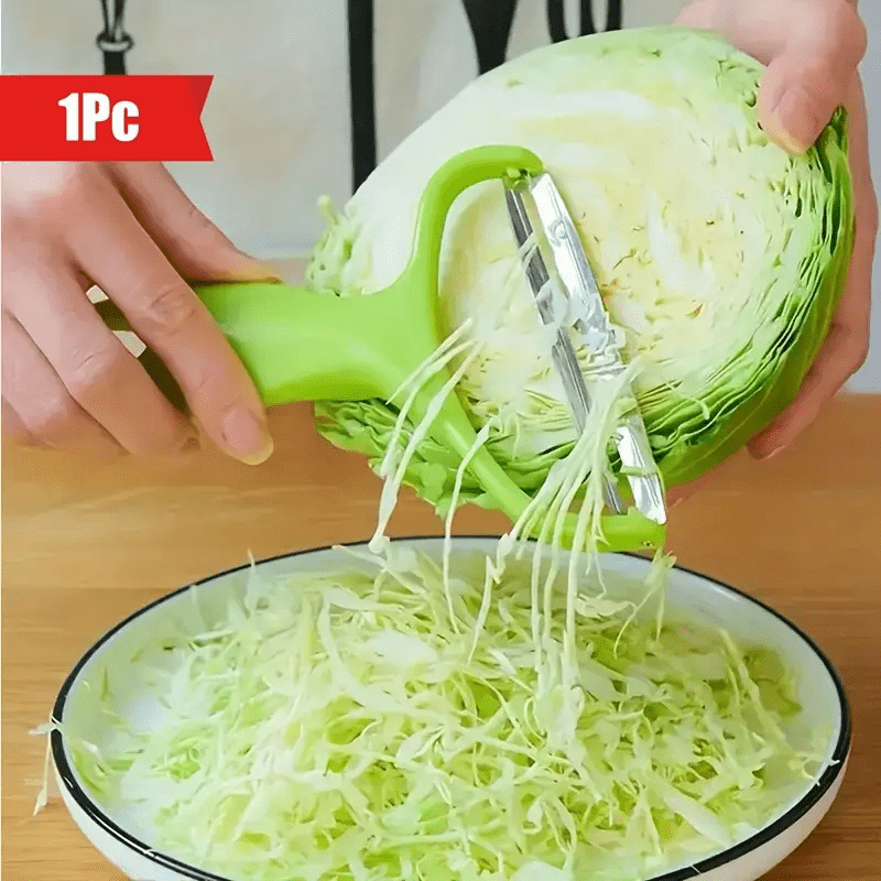 E-shop Großer Kohlreiber & Schneidemaschine aus Edelstahl - Breitmundiger Gemüseschneider für Lila-, Salat - Lebensmittelechtes Küchengerät, Zubehör