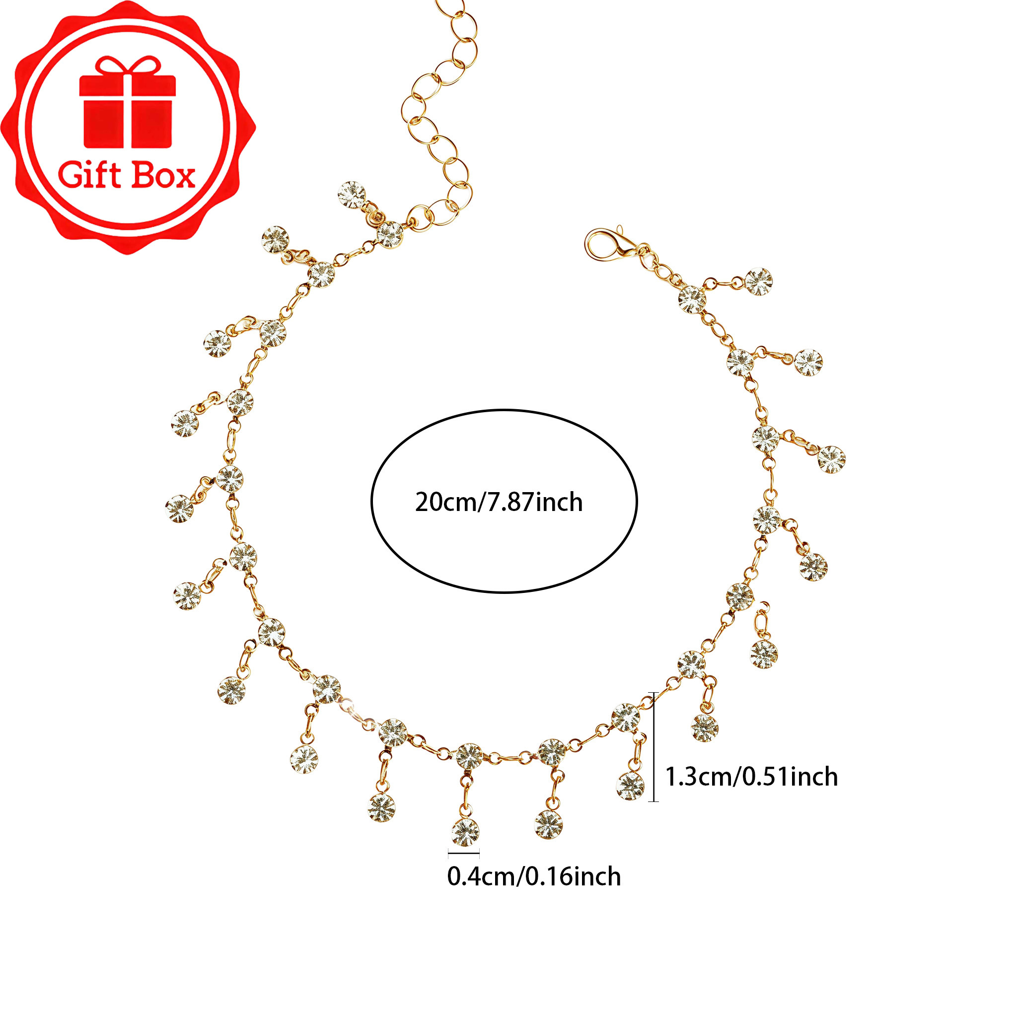 Women's Sparkling Tassel Anklet, Beach Party Gift