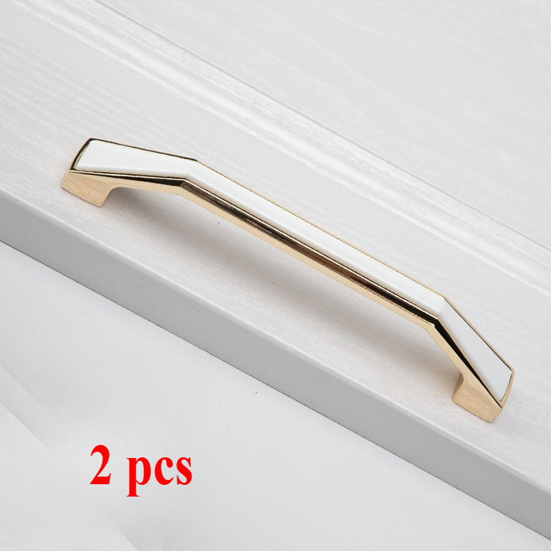 E-shop 2er-Set Zinklegierung Polierte Schrankgriff Schubladengriff 96MM 128MM Heimdekoration