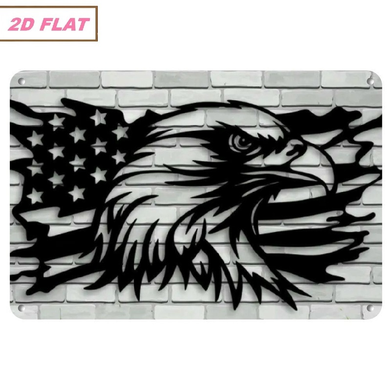 [2d Flat] Vintage And American Metal Wall Wall Decor For Home Bar Garden Bathroom Patriotic Occasions Patriotic Wall Decor Motif Durable Metal Sign American Decor