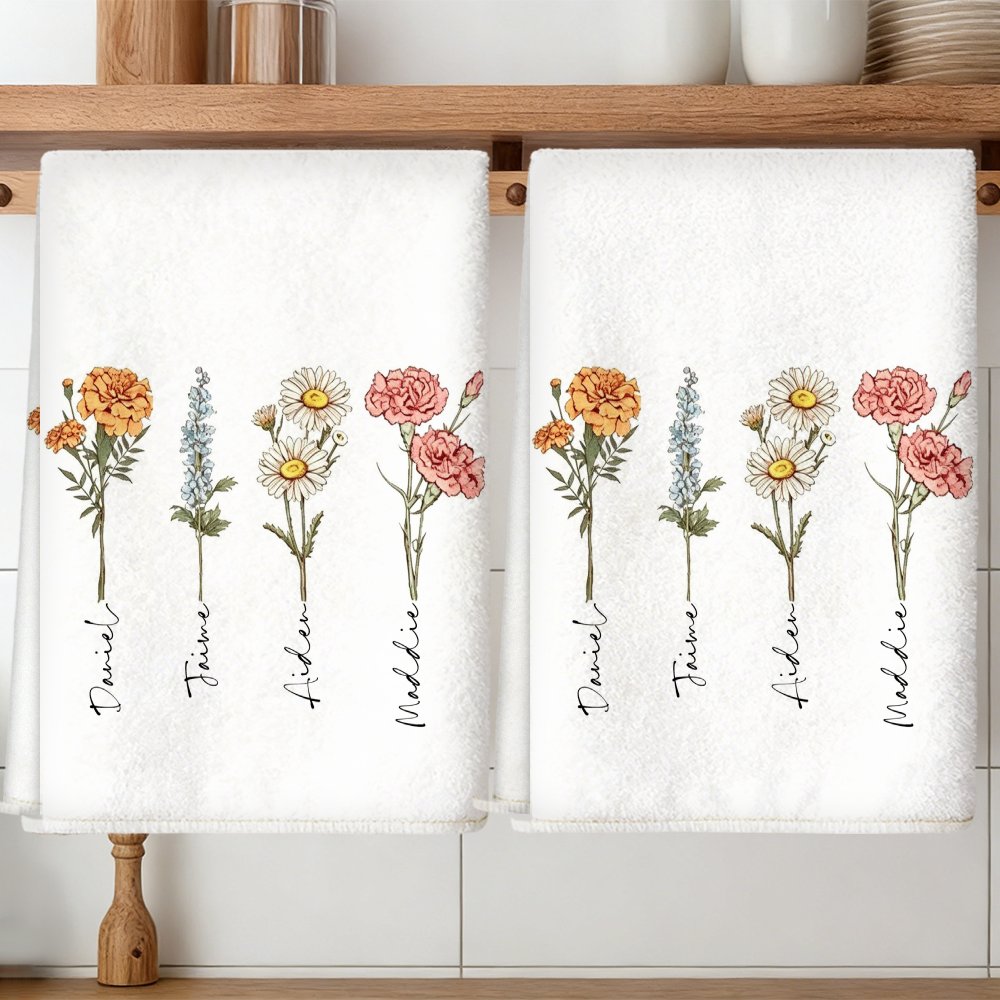 TEMU 2pcs Custom Kitchen Towels, Soft Absorbent Microfiber Dish Cloths For Cleaning, Decorative Housewarming/birthday Personalized Gifts For Mom, ,