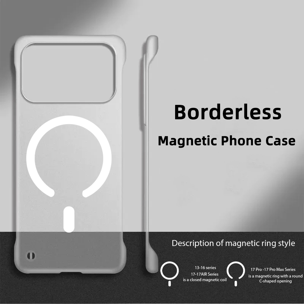 TEMU Coque de téléphone - Coque magnétique à et lisse, adaptée pour iPhone 17 Pro, Semi-transparente 17 Pro Max, Design bordure, 16 Pro, Été 16 Pro