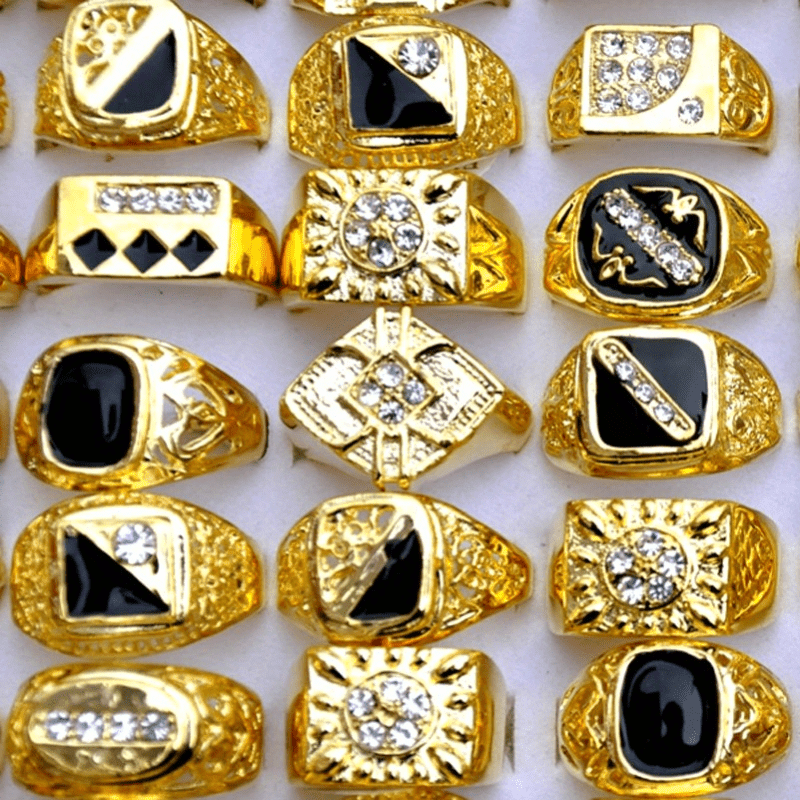 

10 Pcs Men Jewelry Gold Plating Women Men Jewelry Christmas New