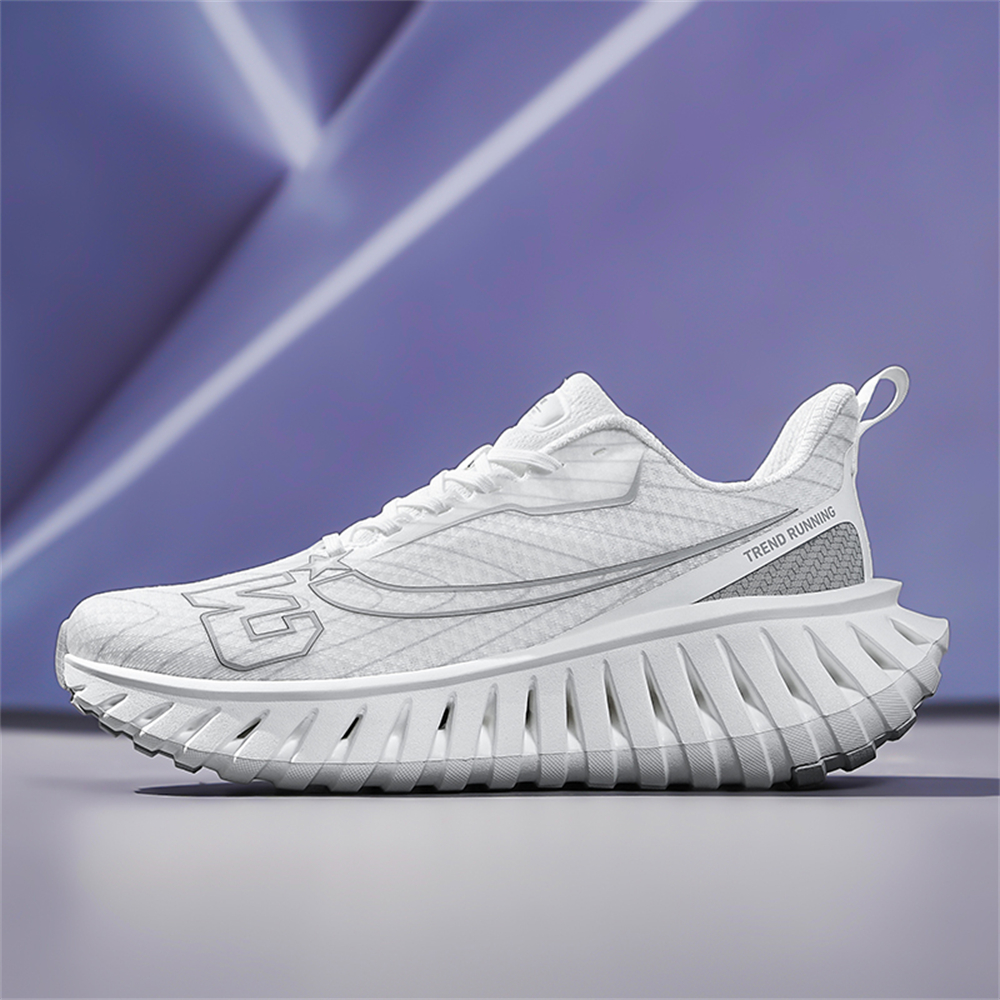 Carbon Plate Technology - Men's Road Running Shoes, Thick-Soled Casual Sneakers for Men, Comfortable and Breathable Fabric Upper, Cushioning and Shock-Absorbing MD Midsole, Slip-Resistant and Wear-Resistant Rubber Outsole, Low-Top Lace-Up Closure