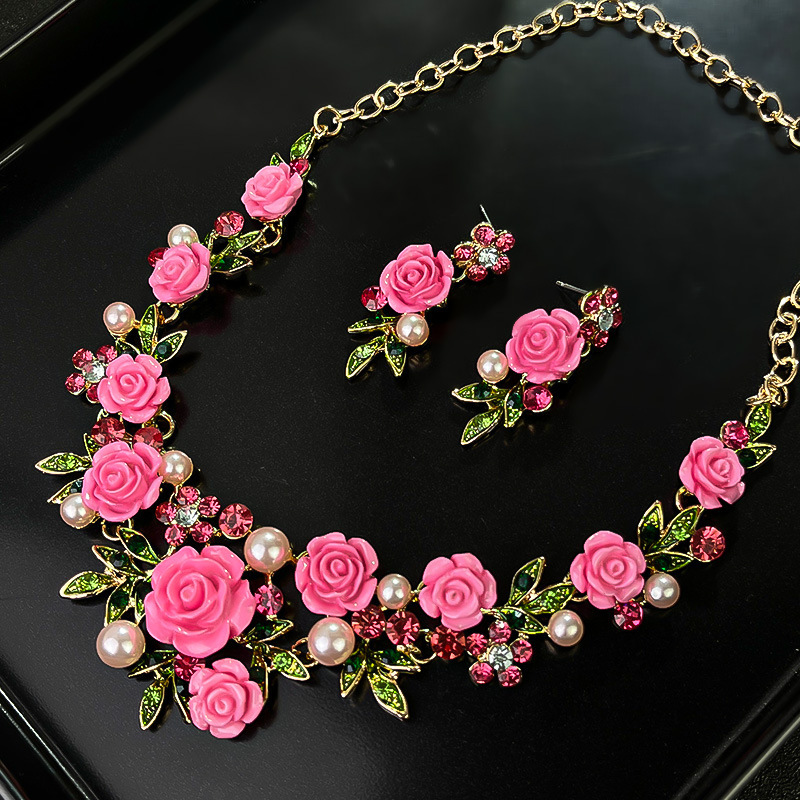 TEMU 3 Pendientes, Collares de Flores, Joyería de Boda para , Regalos de , Modernos y Lujosos