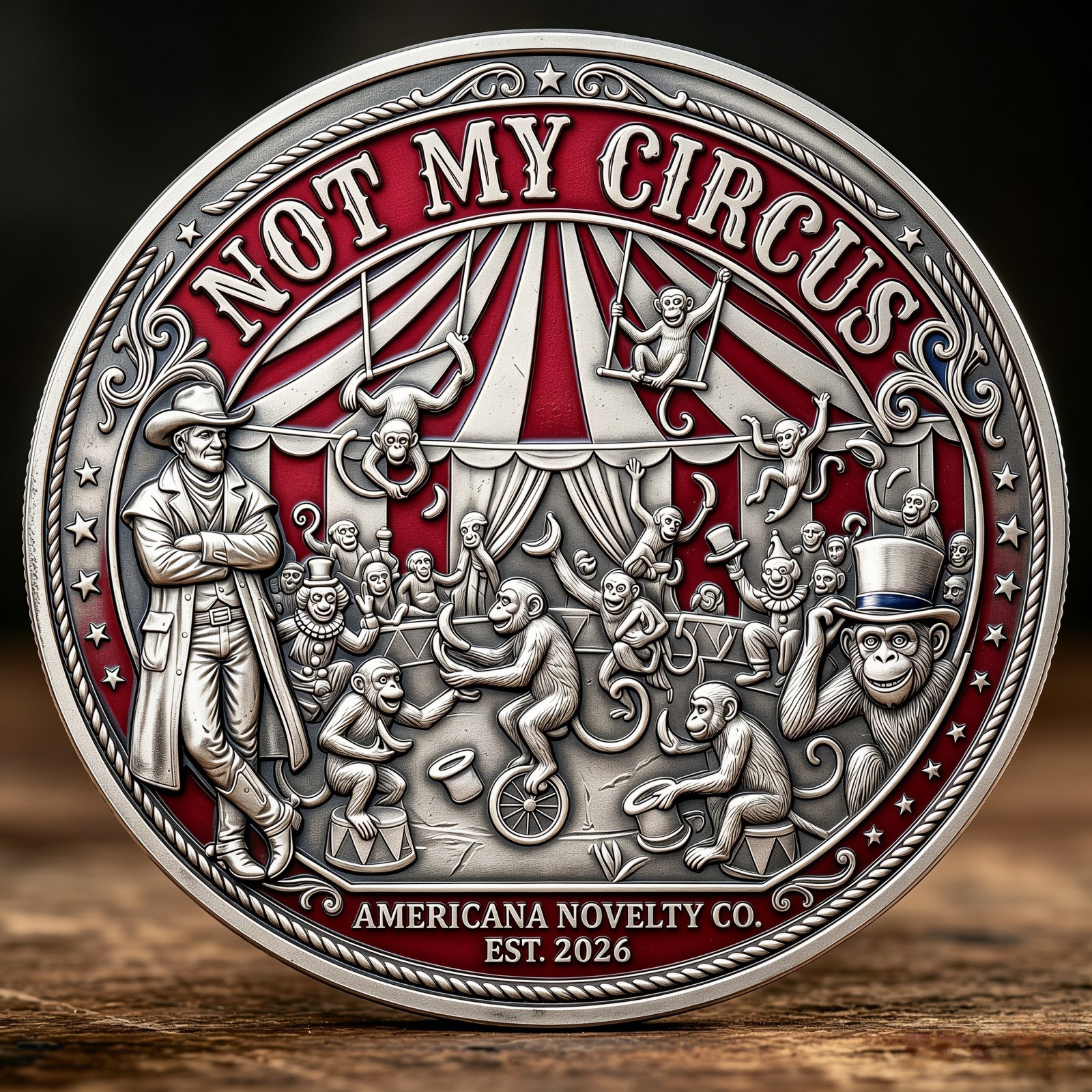 TEMU Replica Coin 1pc 1pcs Humorous Contrast Emotion Coin - Double-sided 3d Embossed Relax Challenge Token Suitable For Office Gifts, Collectible