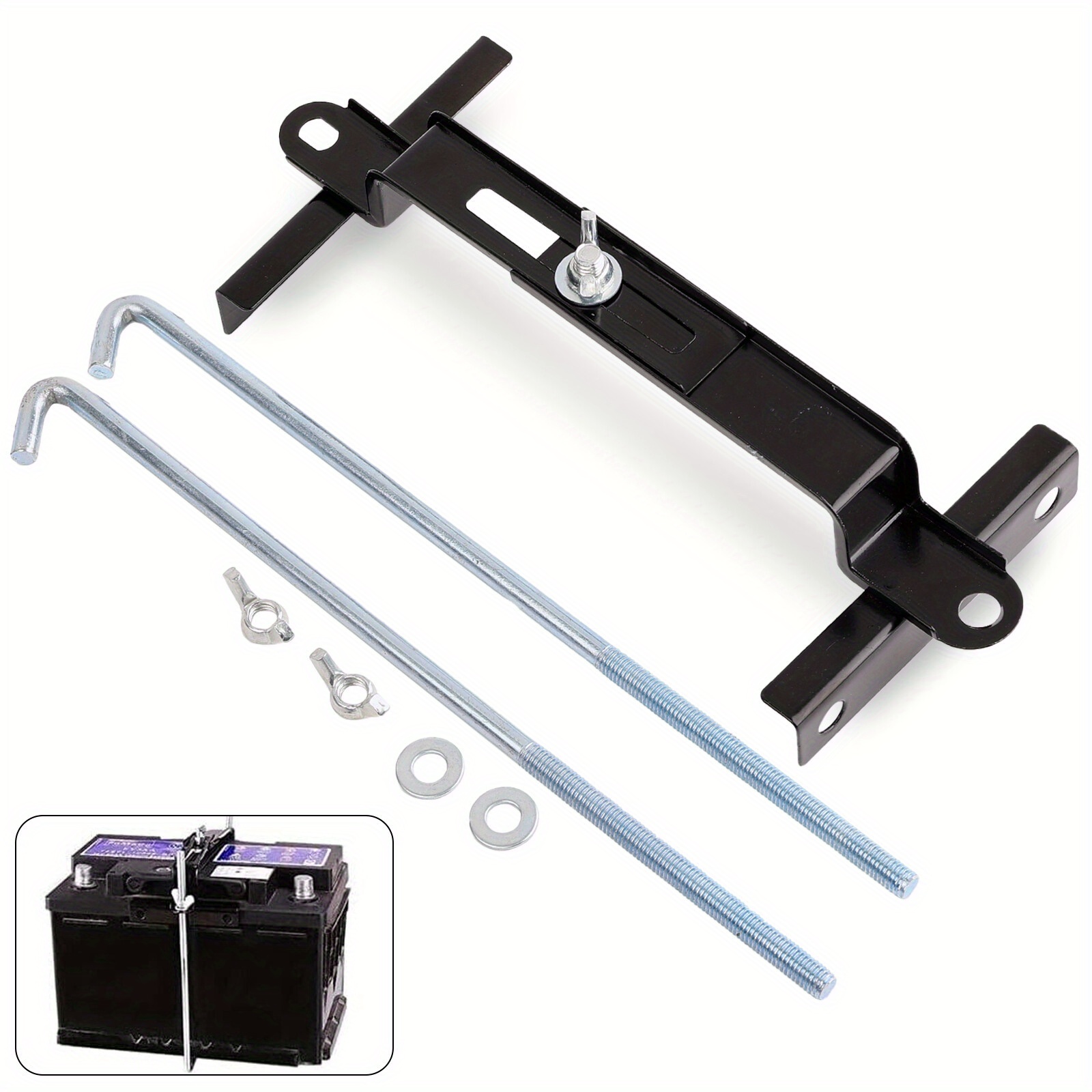 Universal Battery Holder Metal Adjustable Clamp Bracket Kit Tool