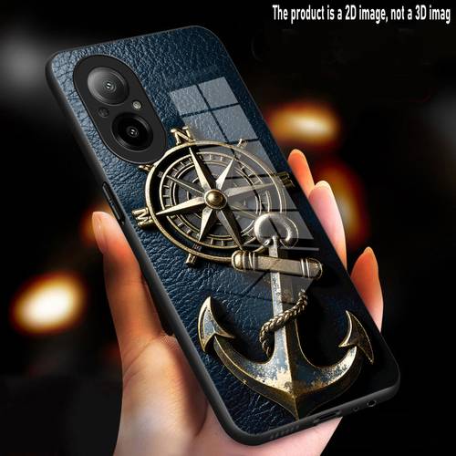 phone case 2d flat for realme c15 c21 c21y c25y c30 c30s c33 c35 c51 c53 c55 c61 c63 c65 c67 c71 c75 4g vintage nautical compass tempered glass phone case 2d flat