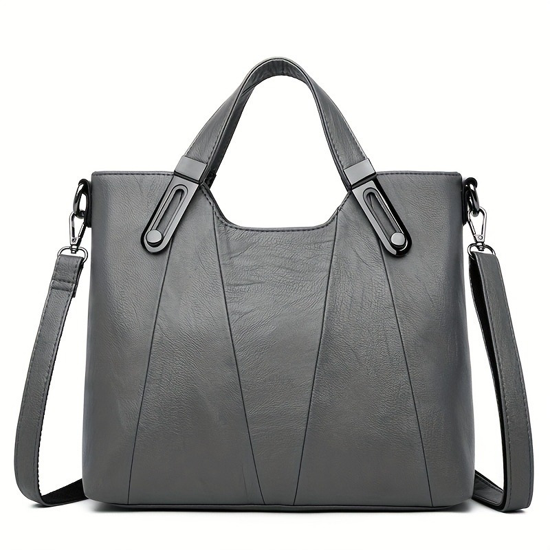 ladies elegant tote bag - professional everyday handbag with crossbody strap, zipper closure, design