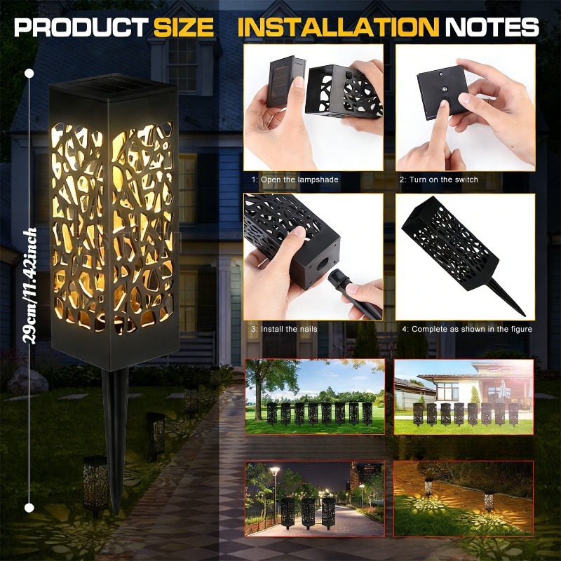 4pcs Smart Solar Outdoor Lighting with Induction Switch