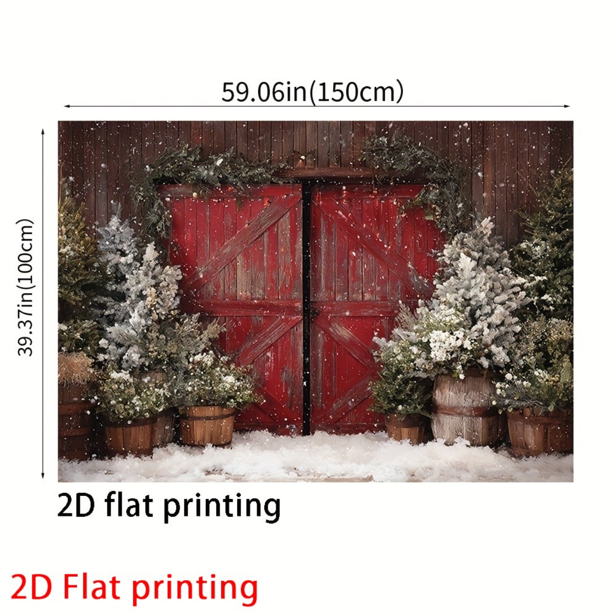 Christmas Barn Door Backdrop for Festive Decorations