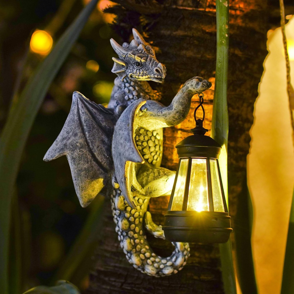 1pc Modern Dragon Sculpture For Garden Balcony Terrace Personalized Gift Outdoor Decorations, Outdoor Statues