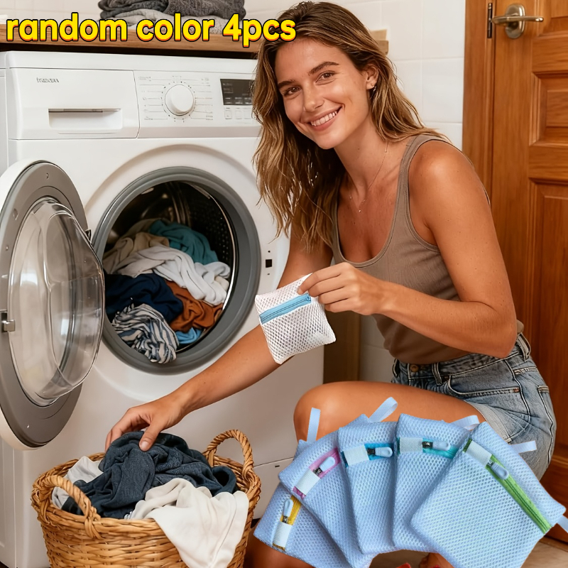 TEMU 4-pack Laundry Detergent Pod Storage Bags, Anti-stick Laundry Detergent Protection Bags, Suitable For Soap Sheets, Fragrance Crystals, And Other