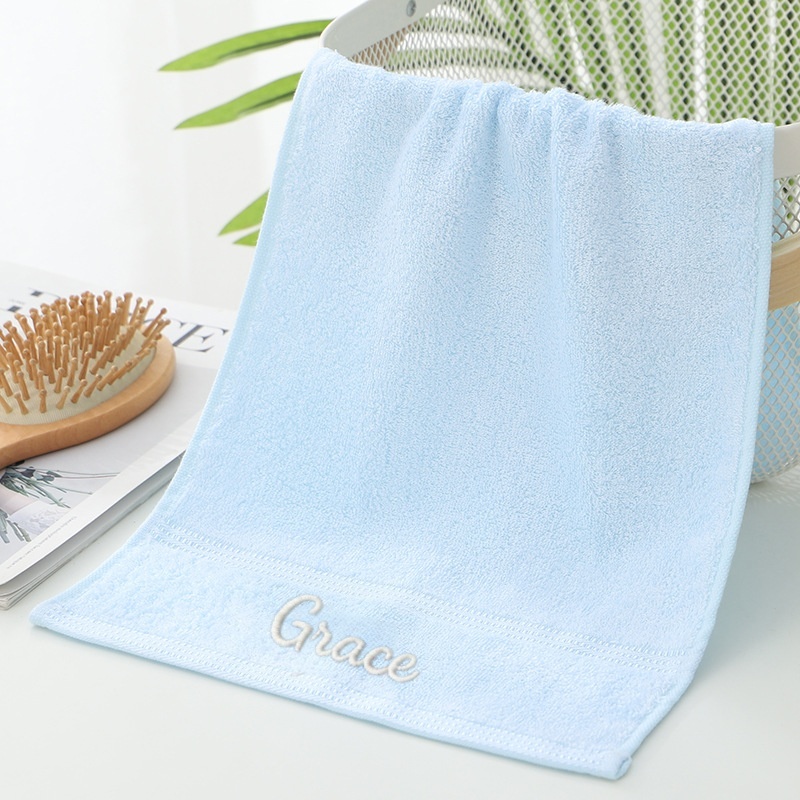 TEMU Custom Personalized Name Embroidered Towel - Plain Towel, Simple Yet Sophisticated, Long-, Enhances , Soft And Absorbent, Essential For Travel