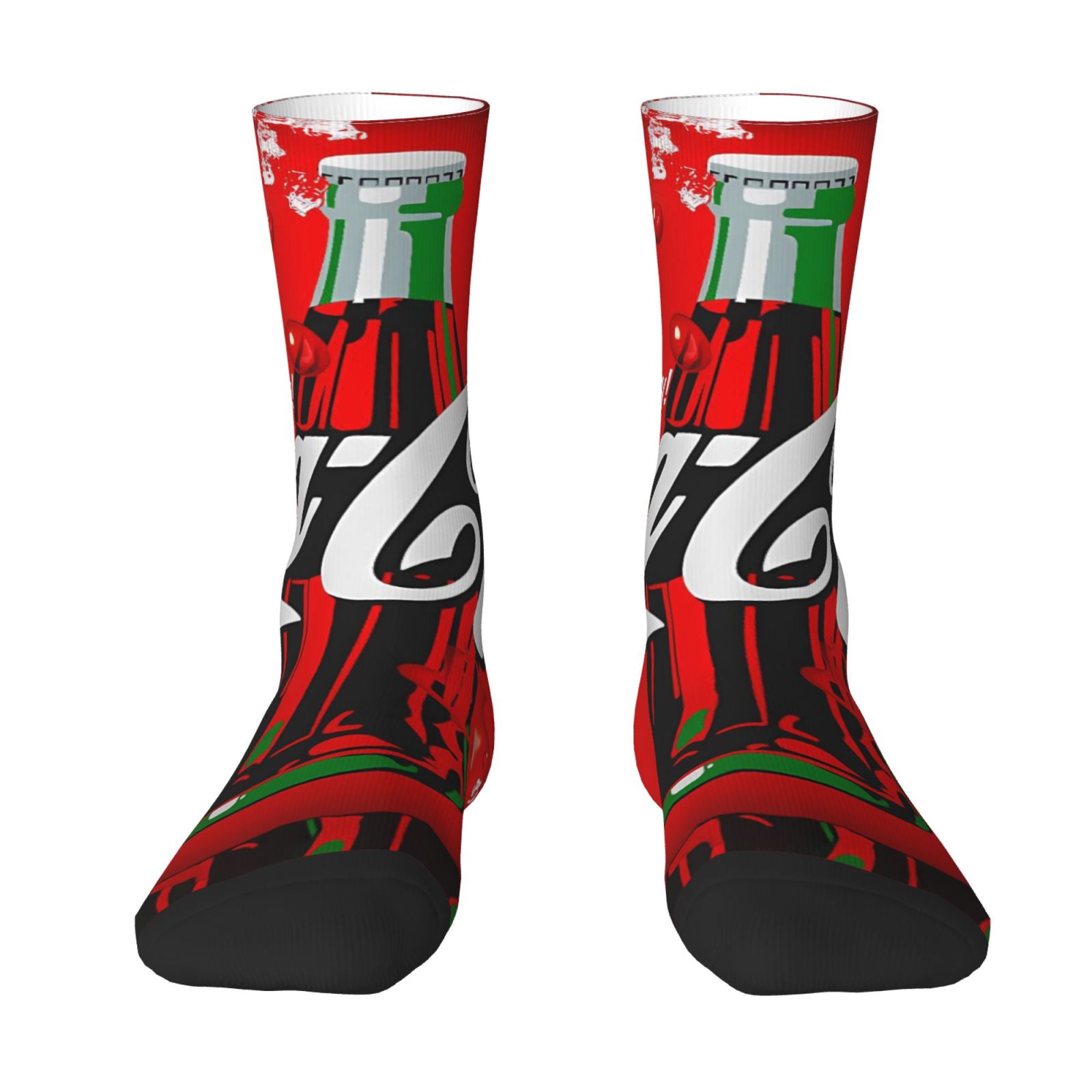 TEMU 1 Pair Men's Novelty Socks, Retro Soda Poster Design, Suitable, Unique Themed Design, Durable Fabric, Collectible Socks