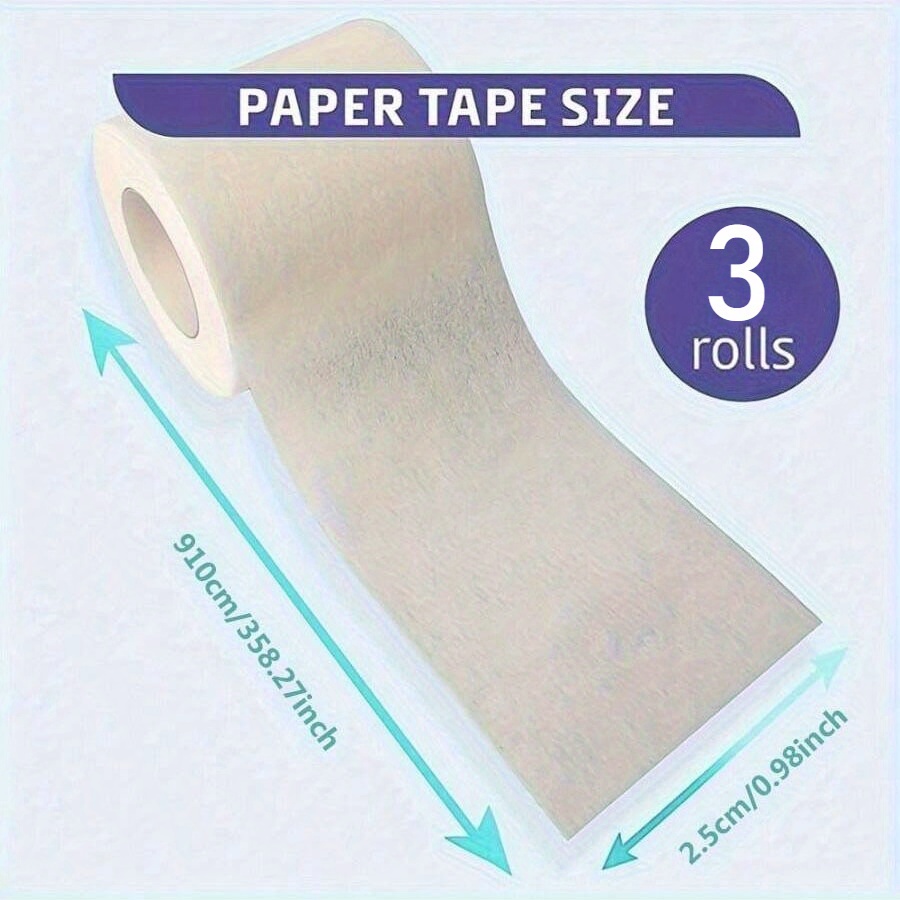 Image of 3 Rolls Of Athlete Tape - Hypoallergenic, Breathable, Non-woven Fabric Material, Hand-tear Sports Binding Protection And Support, Ideal For Athletes And Fitness Enthusiasts, Tape - Detachable Tape