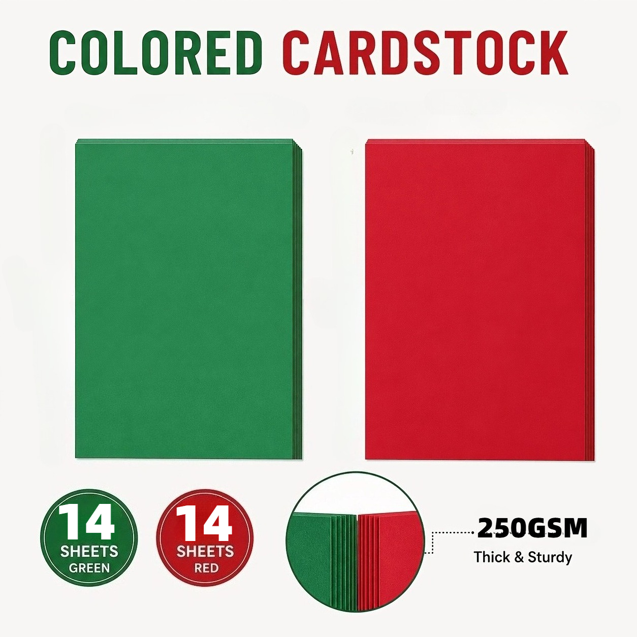 TEMU 28pcs Cardstock Paper 14 Red 14 Green 10.2x15.2cm Heavy Construction Paper For Christmas Crafts Card Making Printing Cutting And Folding