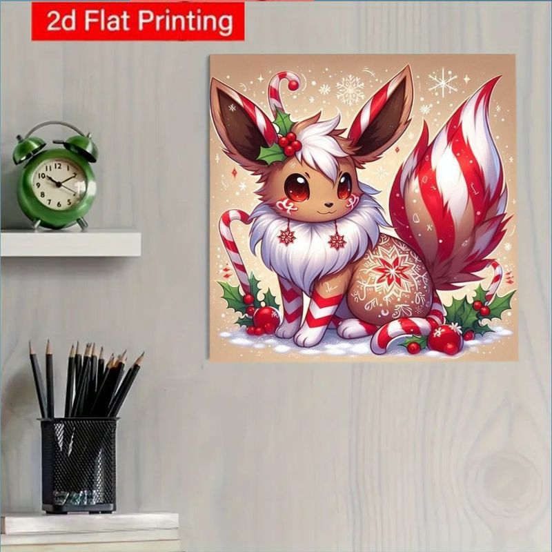 TEMU Peinture Diamant 2D Renard Cartoon Couleurs Bonbon - Peinture Décorative Artisanale Amusante à Complets, Suspension Murale Maison , Kit de