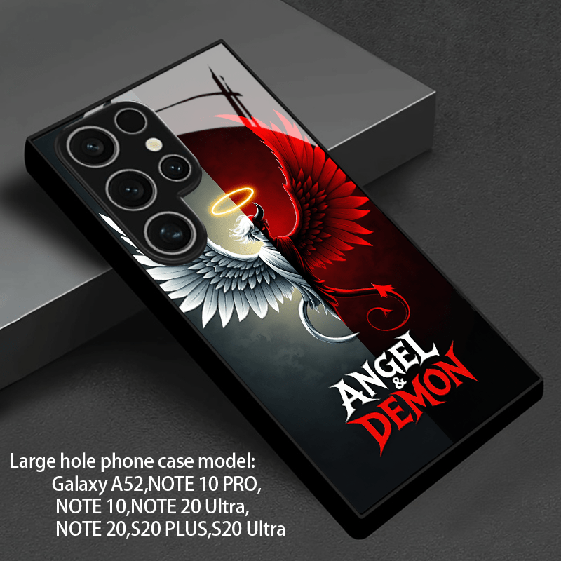 TEMU Phone Case: [2d Flat] Black, White, And Red And Demon Phone Case, Suitable For Galaxy A56 A36 A55 A35 A06 A05 A14 A24 A34 A54 A16 A05s A25 A15