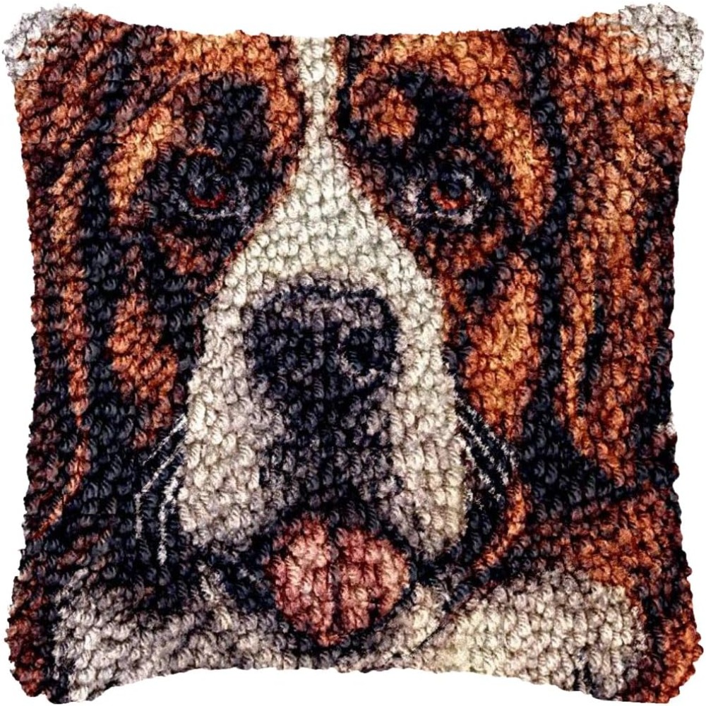 Saint Bernard Latch Hook Pillow Kit, Crochet Yarn Needlework