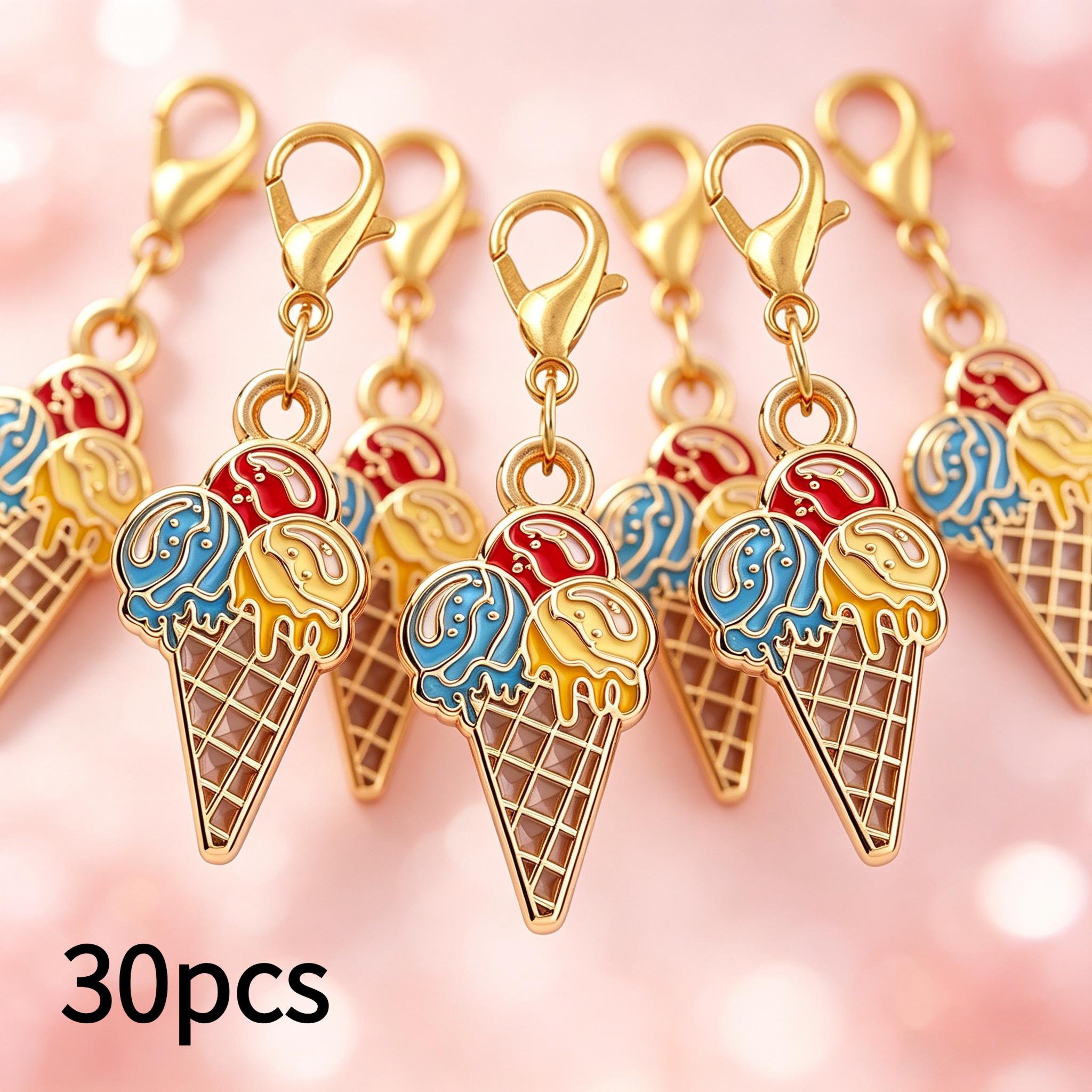 TEMU 【商品名】アイスクリームキーホルダー、ドリッピングオイルロブスタークリップペンダント、ホリデーバッグペンダント、多機能装飾バックル、聖パデー ホリデーペンダント、母の日ギフト、バッグ/キーデコレーション用トリンケットに最適、耐久性のある亜鉛合金