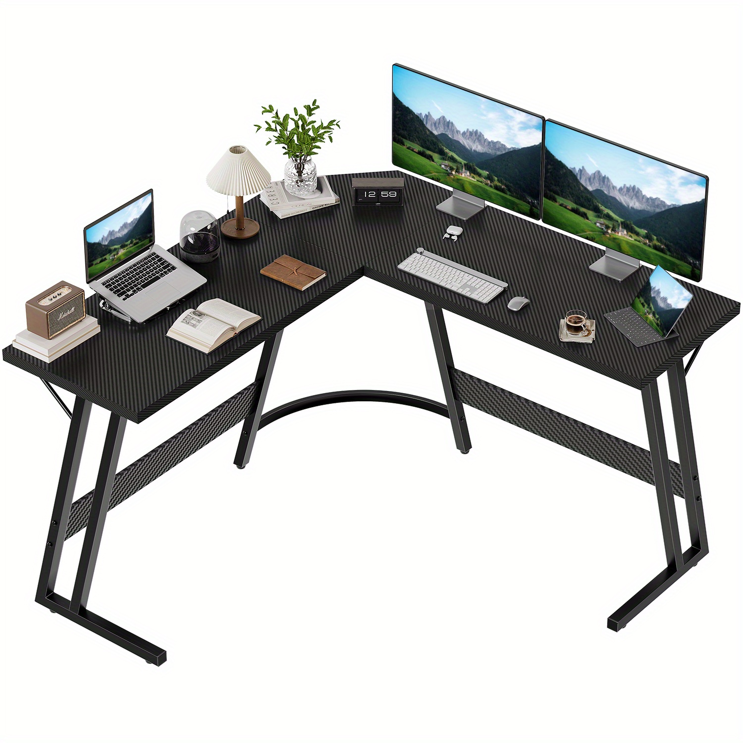 Devoko L-shaped Gaming Desk - 120x120x75 Cm Corner Computer Desk, Large Pc For Gaming, Office, And Workstation