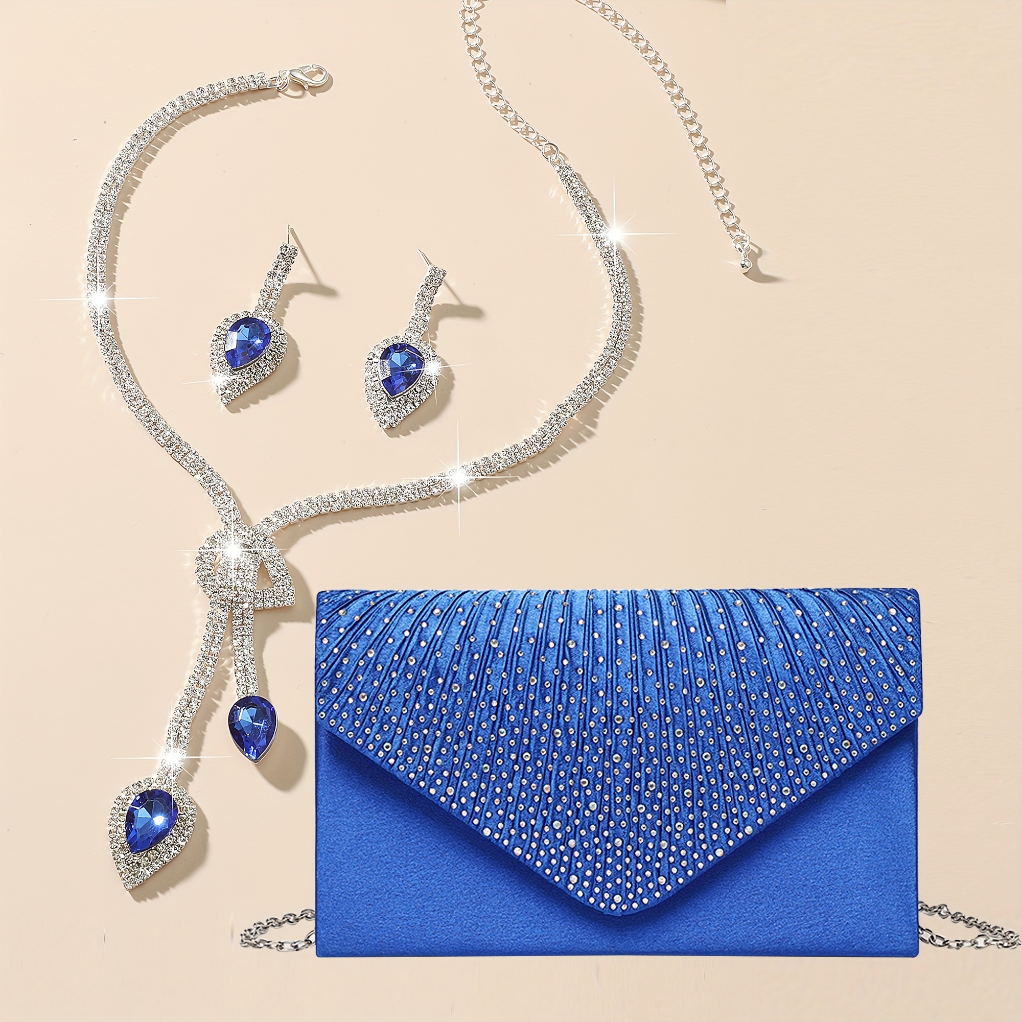 Women's Handbag, Glittering Party Bag, Detachable Chain, Suitable For Weddings And Parties