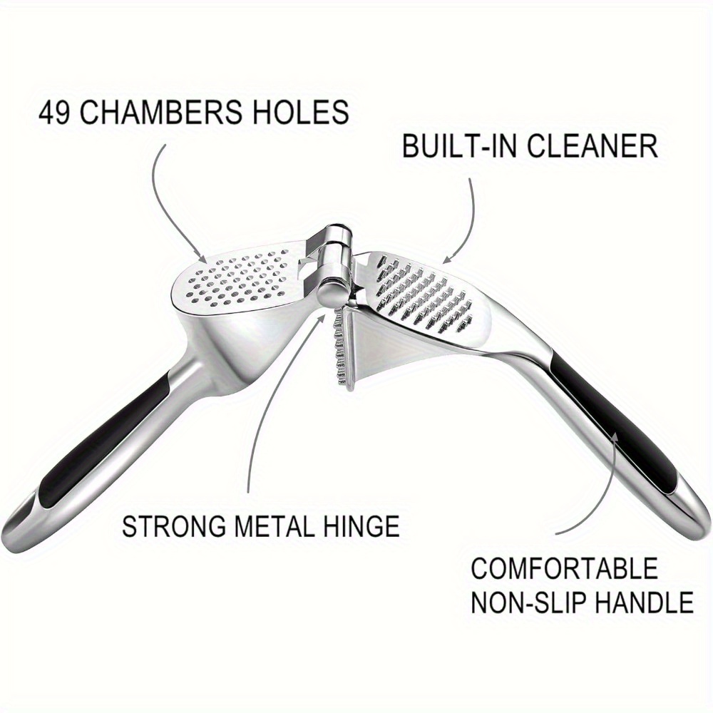 Stainless Steel Garlic Press with Ergonomic Handle