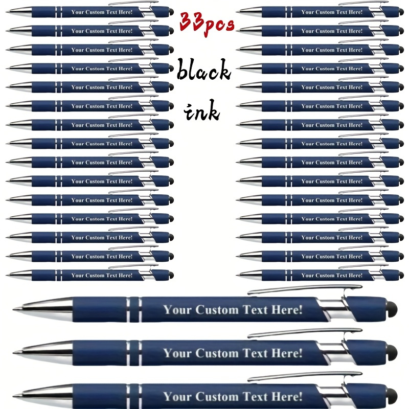 

33-pack Customizable Metal Ballpoint Pens With Clip, Fine Point, College , , No Battery Needed, Ideal For Business, Men, Christmas, Wedding, Anniversary, Birthday Gifts