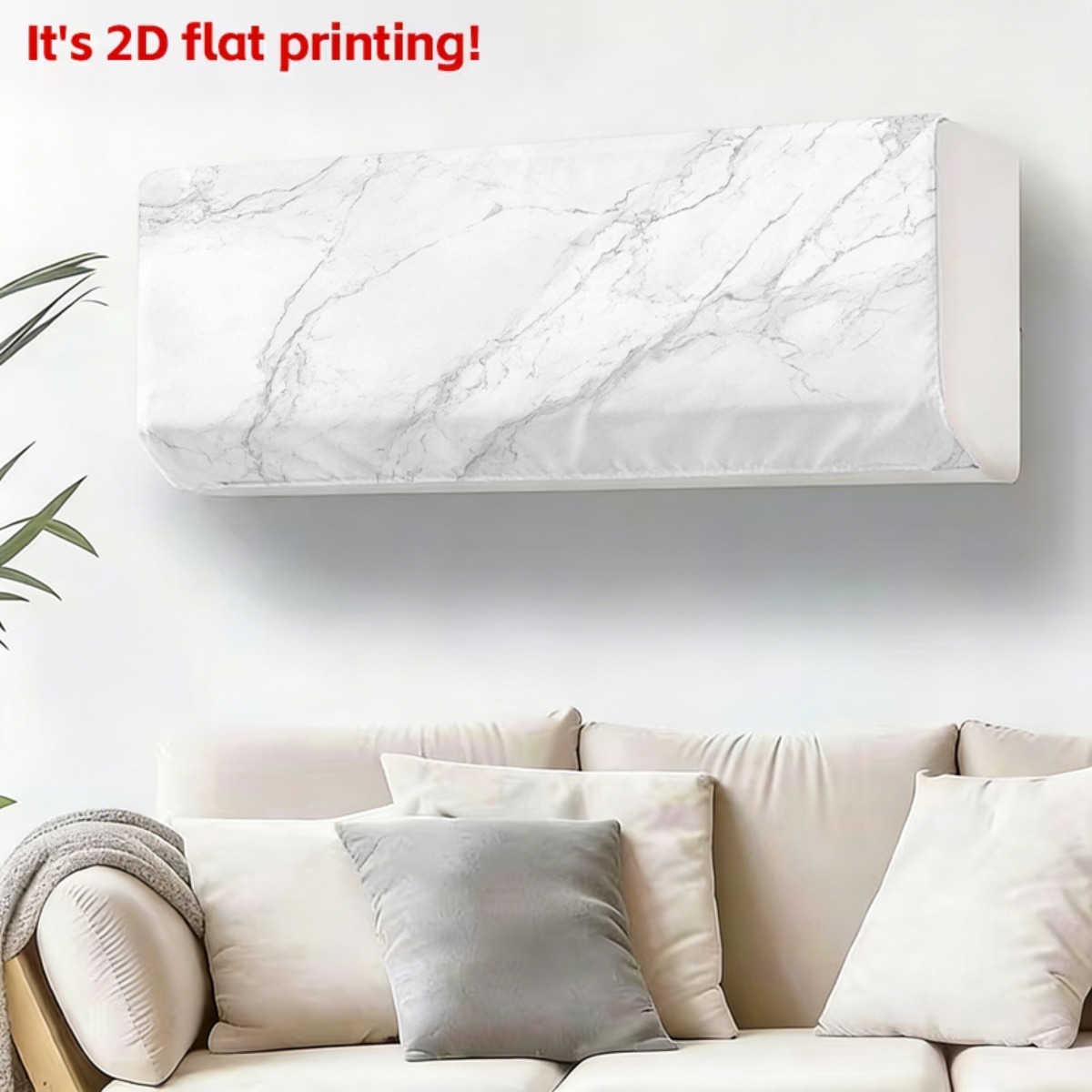 TEMU 1pc 2d Flat Pattern Printed Air Conditioner Cover (air Conditioner Not Included), Hanging Air Conditioner Protective Cover, Replacement Fabric