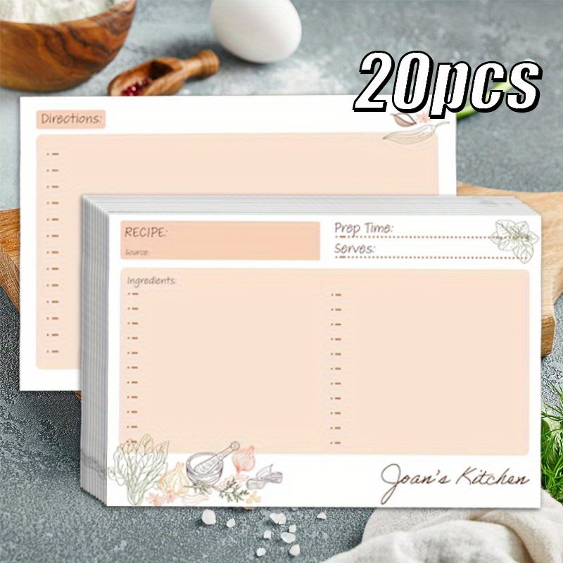 set of 50 double-sided recipe cards 4x6 inches, premium glossy , kitchen  themed design for recipe book, box, binder, and holder - office & school  supplies - Temu