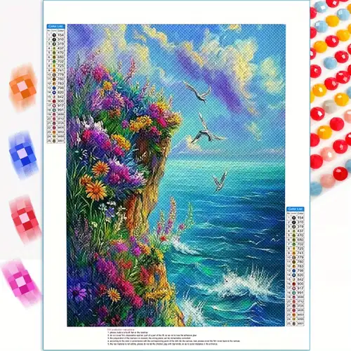 Kit Diamond Painting 5D Spiaggia 30x40 Cm | Pittura Con Diamanti Per Adulti E Bambini - Foto 7