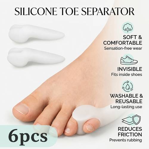 6 pack silicone pinky toe separators prevents toe anti friction soft material for a feel toe separators and spacers