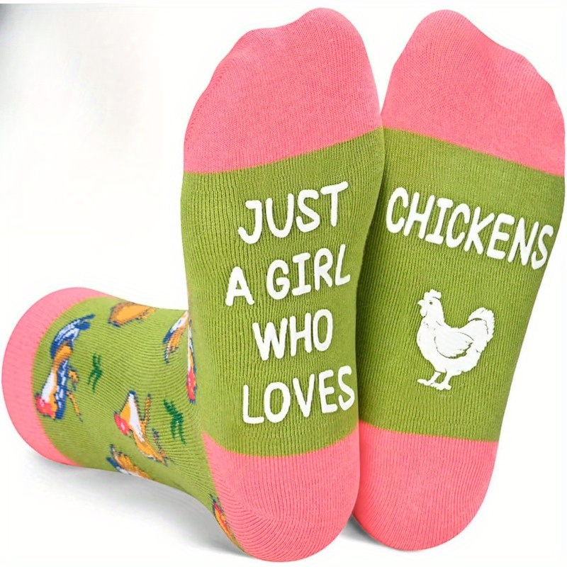 E-shop 1 Paar Herren Damen Harajuku niedliche Tier-Hühner-Mode Hip-Hop-Buchstaben-Druck neuartige lässige schicke Socken