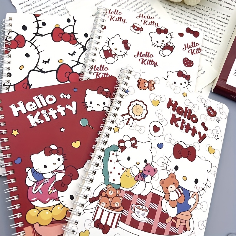 TEMU Notebooks, Suitable For Back-to-school And Office Supplies, Hello Kitty Spiral Notebooks, Thick Cartoon Notebooks, And Cute And Stylish Homework