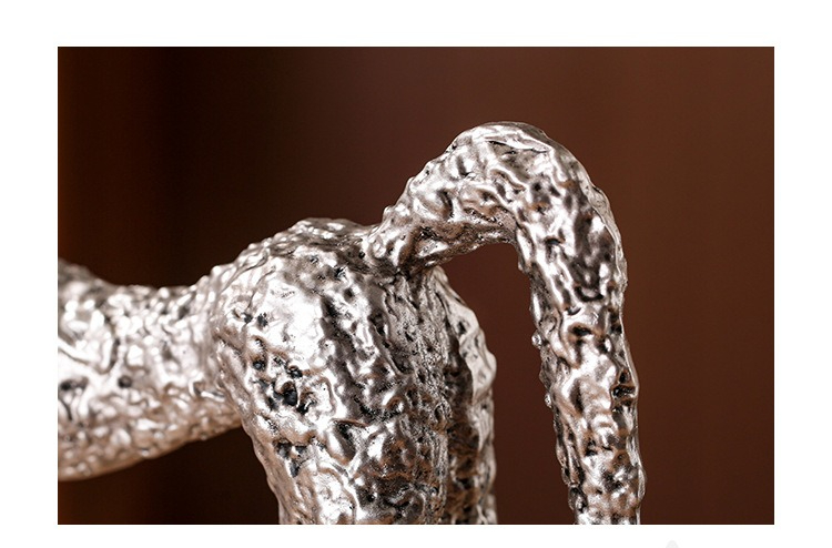 1pc of Resin Silvery Vintage Silvery Horse Ornament | Artistic Craft Table Decoration for Living Room, Entrance, Study, Home Decor, Long-legged Horse Modern Sculpture
