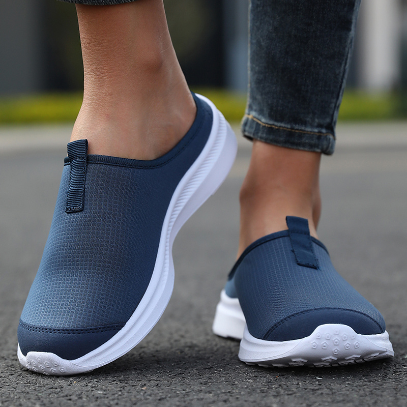 TEMU Easy Women's Home Slippers, Indoor Slides, Mesh Breathable Shoe Cover, Solid Color Half-foot Coverage, Suitable For Spring/summer Indoor Daily