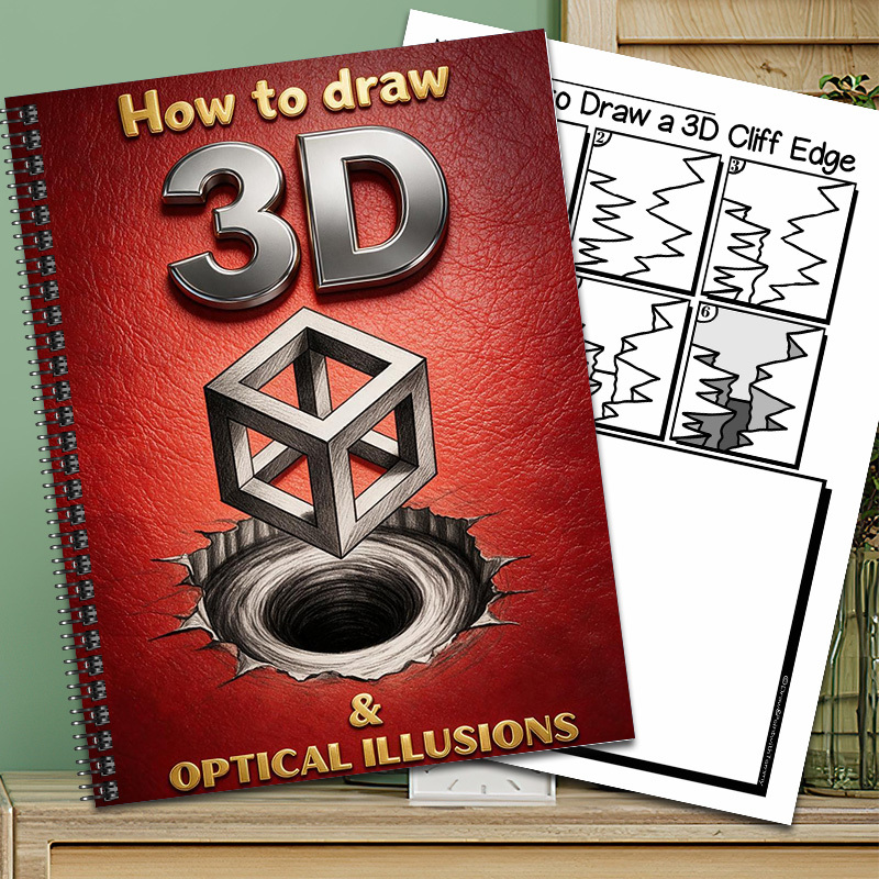 TEMU Guide par pour dessiner de 3D et des : Livre de techniques de couleur adaptées aux adolescents et aux adultes - Apprenez à créer des 3D, des