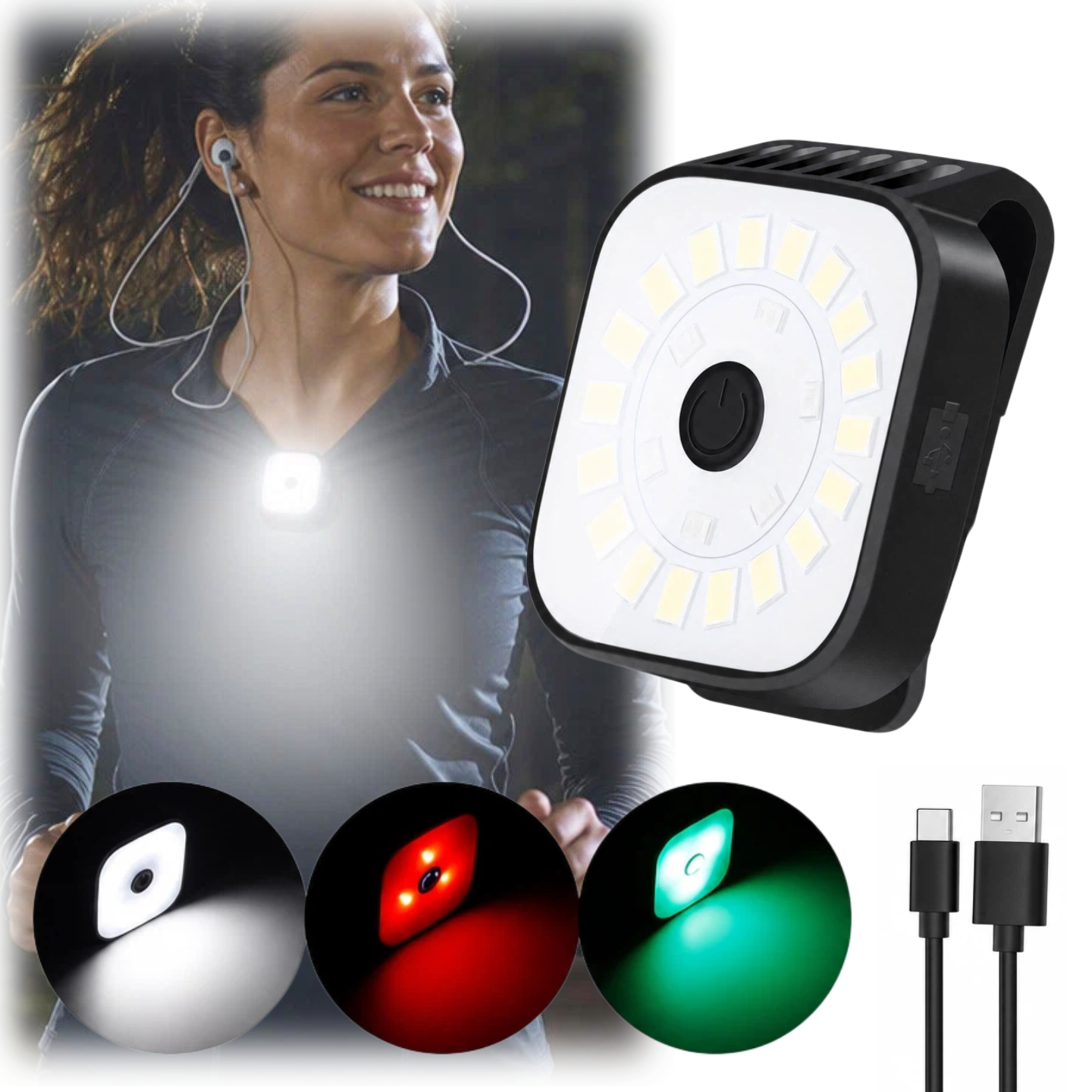 TEMU Torcia portatile ricaricabile USB super luminosa, , per runner, illuminazione di emergenza per esterni, torcia per illuminazione da campeggio ,