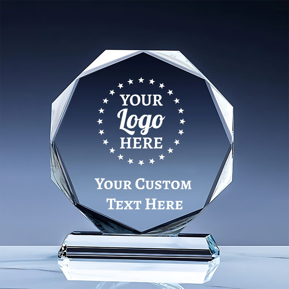 TEMU Una octogonal de cristal, personalizado como un de cristal, con una de regalo para exhibir en . un texto impreso UV de definición, lo que lo