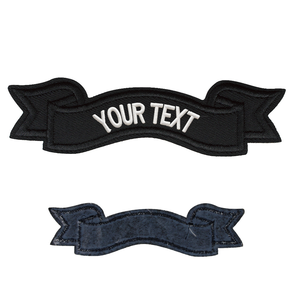 TEMU 1pc Ribbon Elbow Shape Custom Your Name Personalized Text Number Patch Stripes Badge Tags Chevrons Armband Iron On Or Hook Loop Embroidered