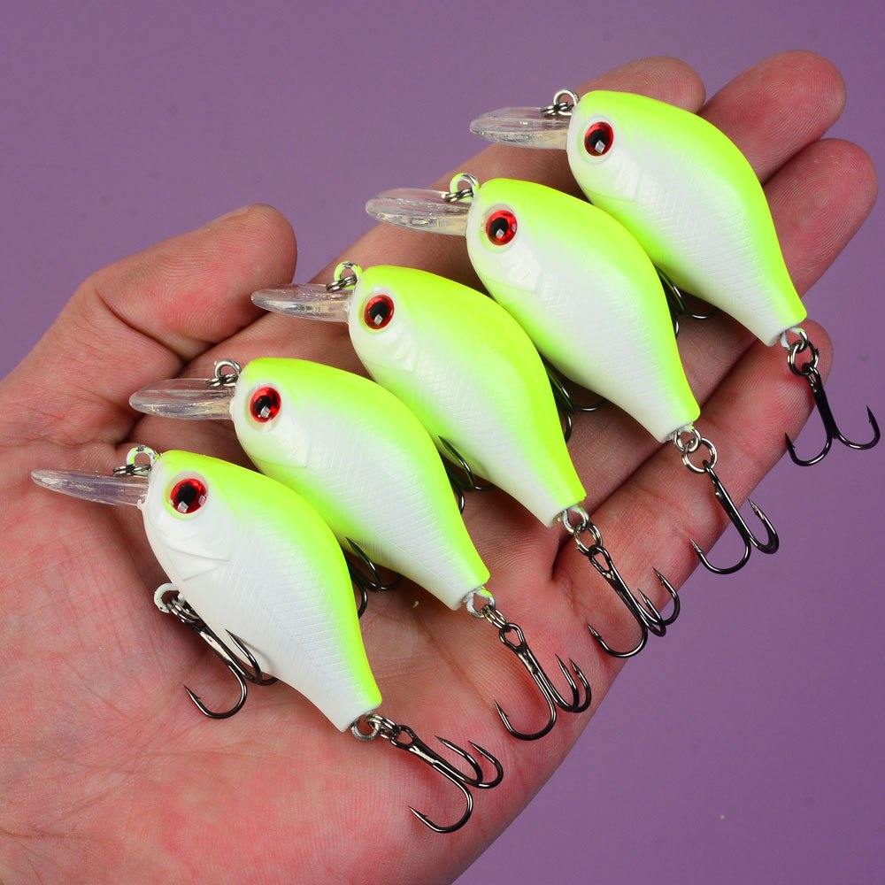 TEMU 5 Stück Chubby Rock Bait, nachahmendes Köder, schwimmend, langer Wurf, Süßwasser- und Salzwasser-Köder, Straßenköder, Fake Bait