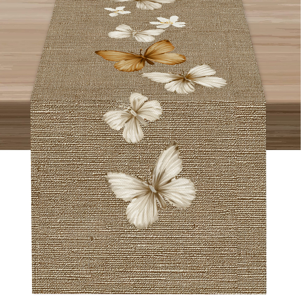 E-shop 1 Stück Eleganter Schmetterling & Tischläufer – Weich & Blumenmuster, Tischdeko für Esstisch, Hochzeit, Tischdekoration – Ganzjähriger