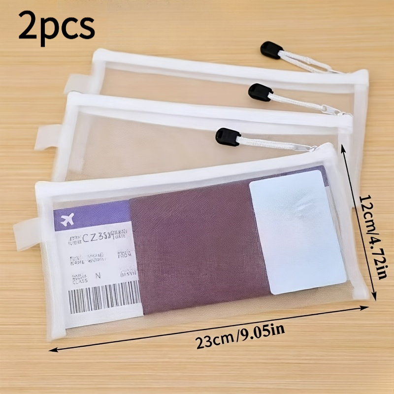 TEMU 2pcs Portable Document Organizer Bag, Travel Pouch For International Trips, Can Store Passport, Id Card, Boarding Pass, Cards, Dust-proof And