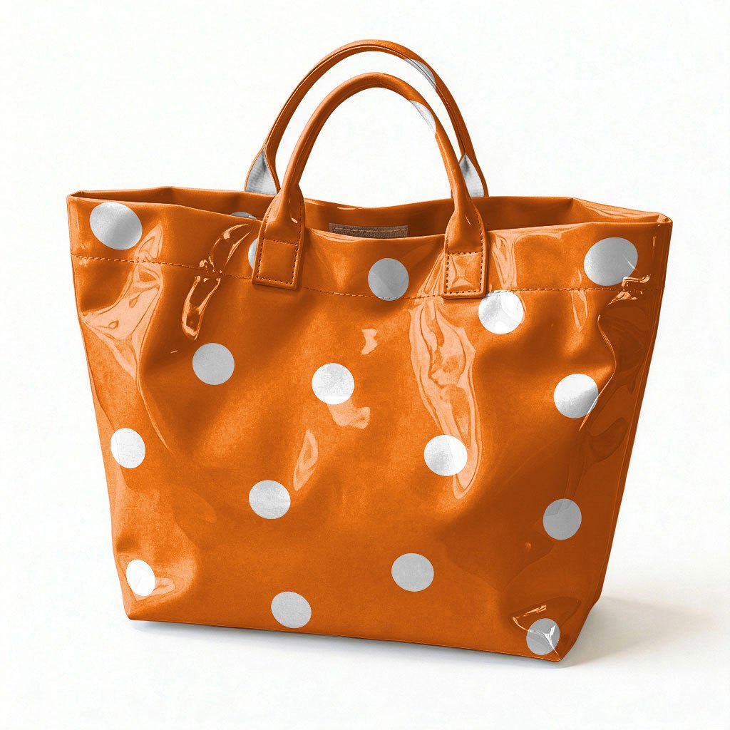 TEMU 1pc Solid-color Geometric Polka Dot Fashion Print Tote Bag, Modern Lightweight Handbag, Multi Functional Commuter Travel Bag Suitable For