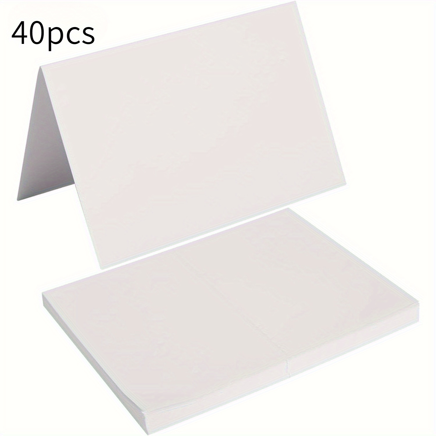 TEMU 40pcs Elegant White Blank Folding Cards - Invitations For Weddings, Valentine's Day & , Clean And Sophisticated Design, Wedding Invitations,
