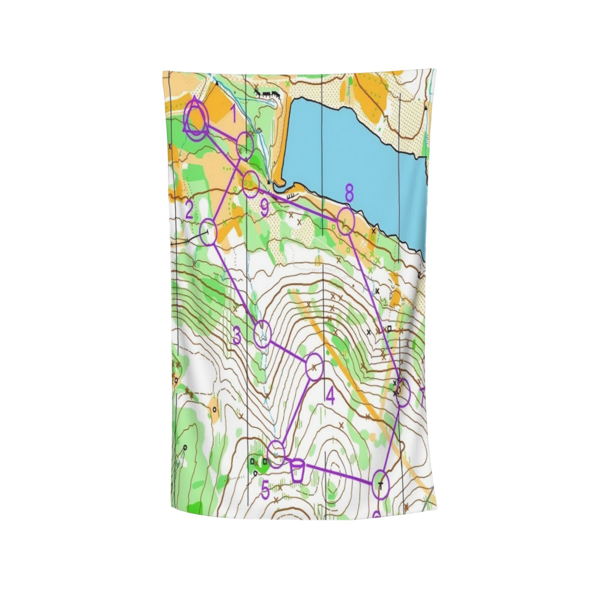 TEMU Contour Cross-country Orienteering Topographic Map . Quick-dry Beach Towel - Stylish Patterns, Suitable For Swimming, Gym, Yoga - Travel