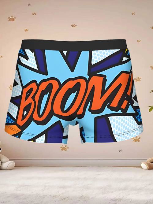 1pc logo boom comic book modern fun underpants mens panties mens underwear ventilated shorts boxer briefs