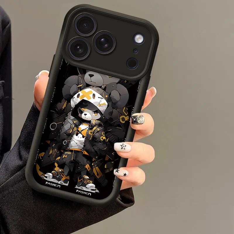 TEMU For Iphone 17,17 Pro, 17 Air,17 Pro Max, Soft Shell Shockproof Phone Case With Cartoon Bear
