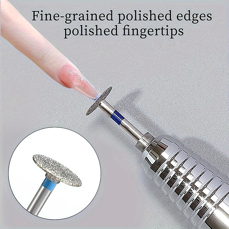głowica polerska do manicure w kształcie latającego spodka, okrągła metalowa końcówka do wiertła do paznokci, narzędzie do przycinania i polerowania krótkich końcówek paznokci, akcesoria do diy i stylizacji paznokci